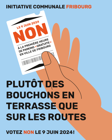 Image Non à l'initiative « La première heure de parking gratuite à Fribourg »